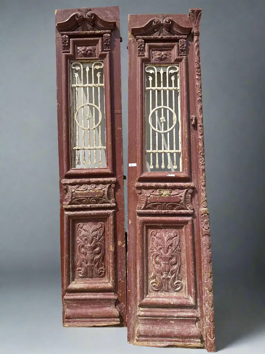 Pair Of Egyptian Doors Witrh Iron Insert 1