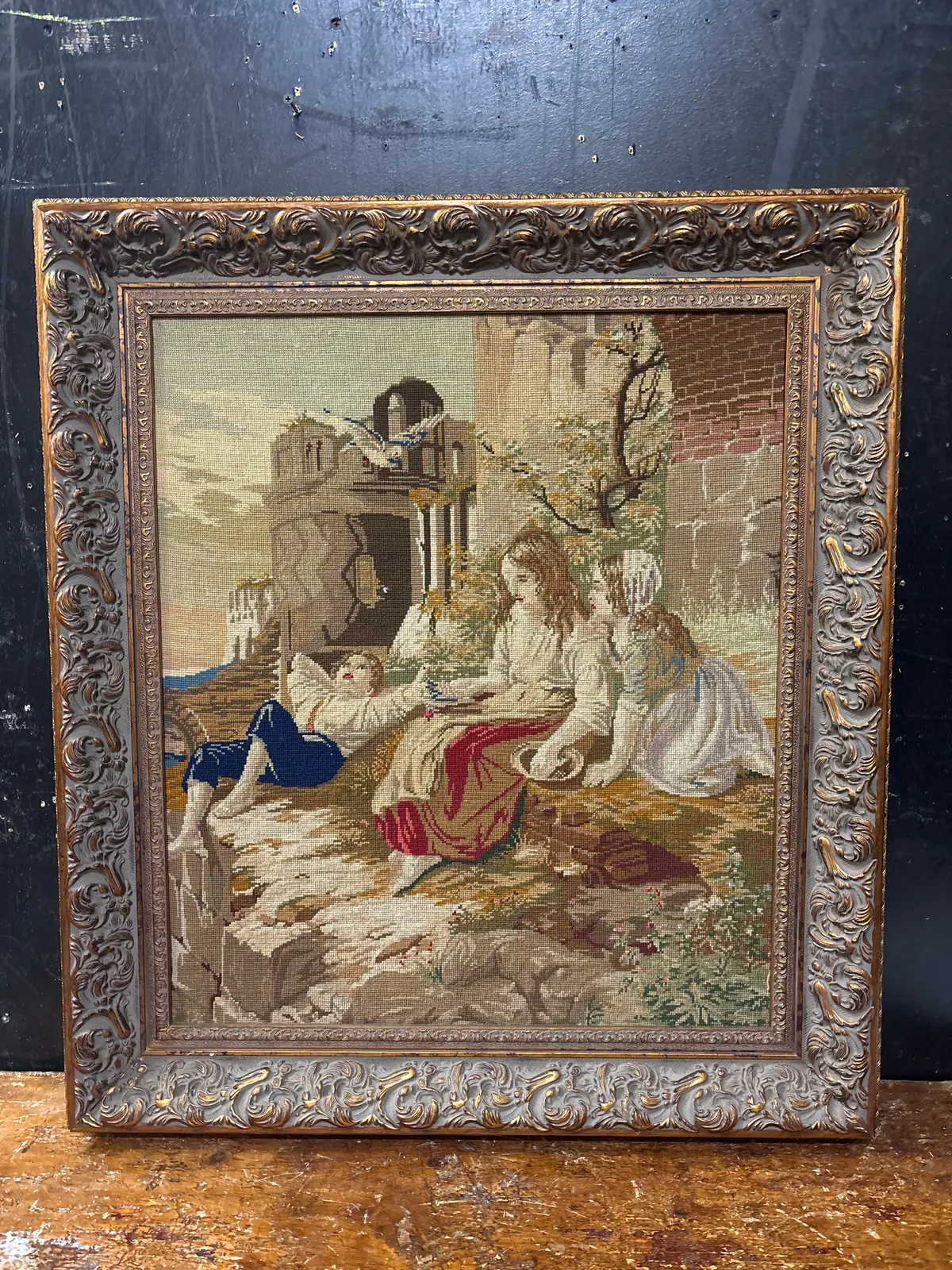 Needlepoint Tapestry With Children By Ruins 1