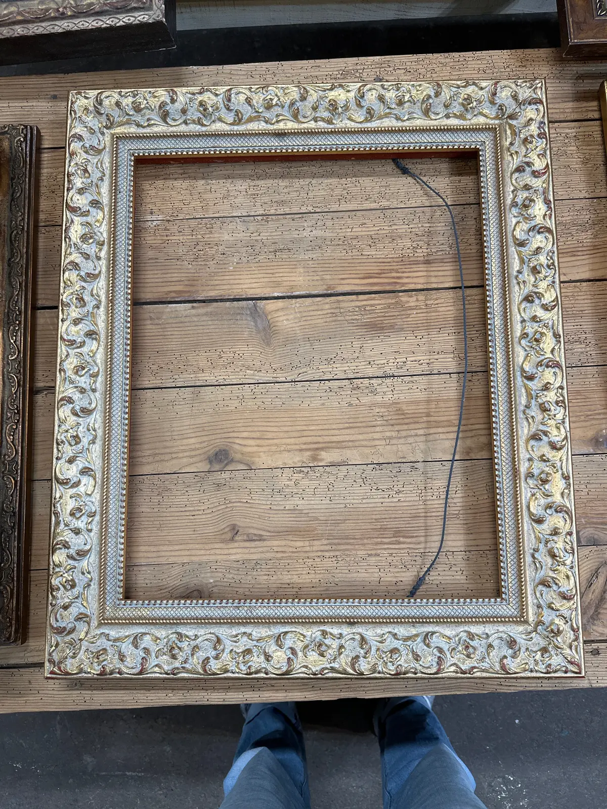 White Wash Ornate Gold Frame 1
