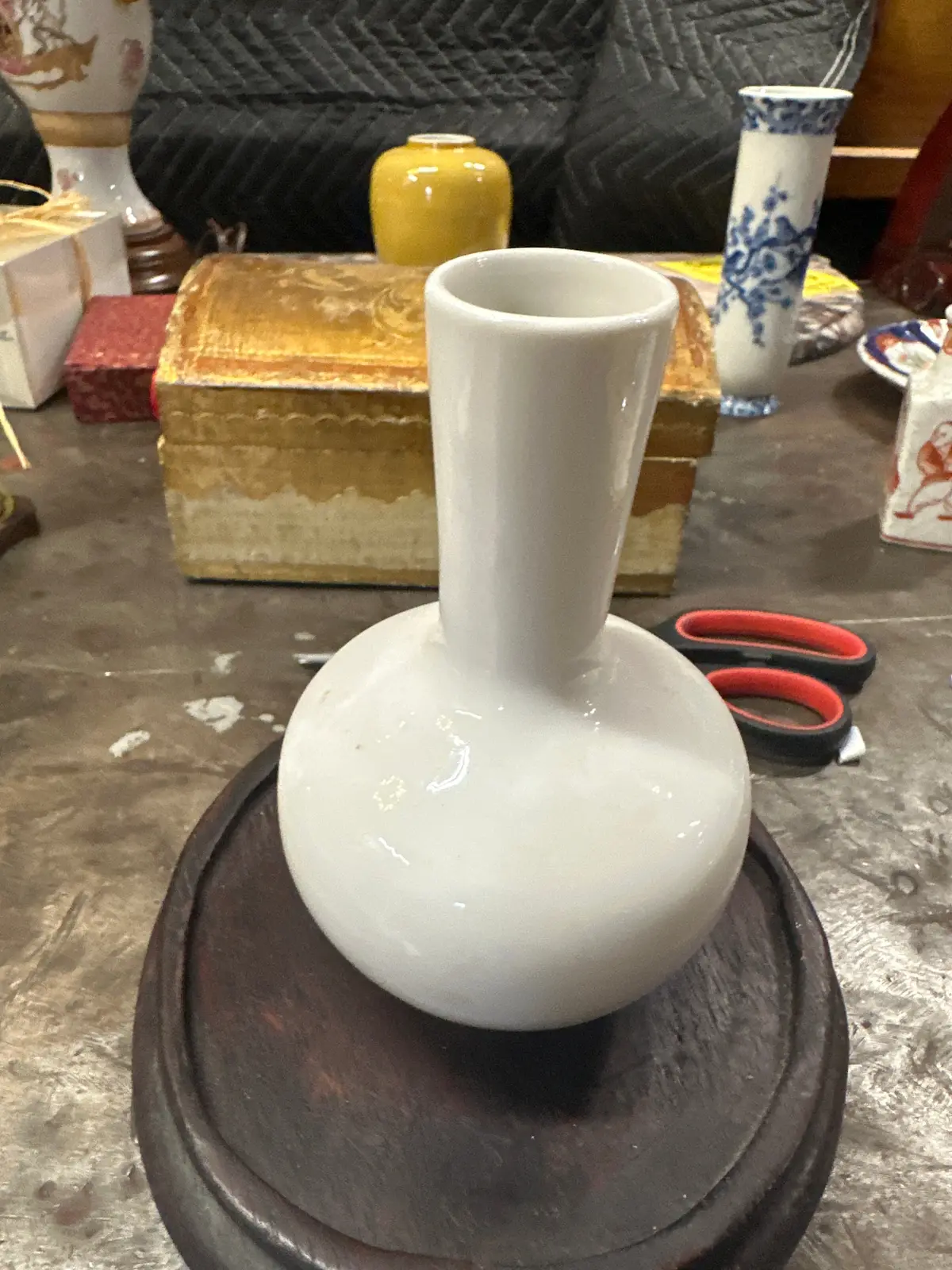 White Narrow Neck Vase 1