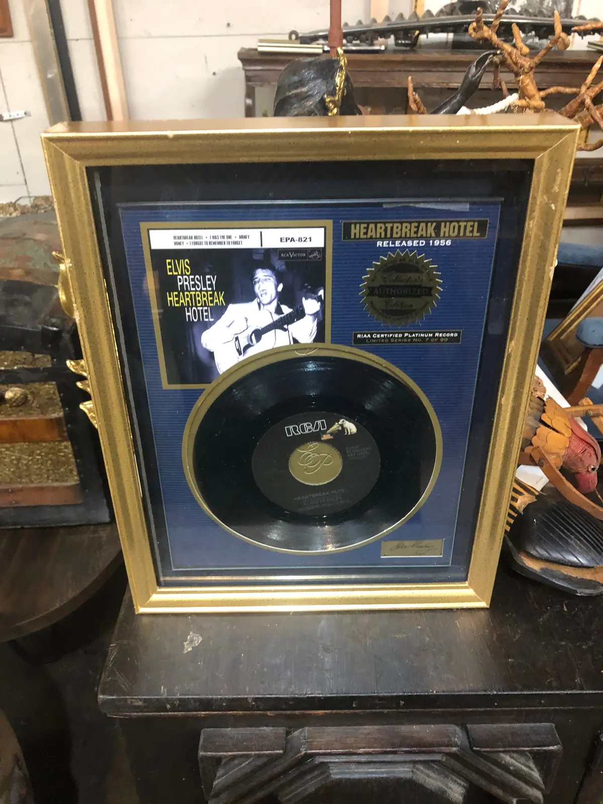 Gold Framed Elvis 45 Record 1956 Heartbreak Hotel 1