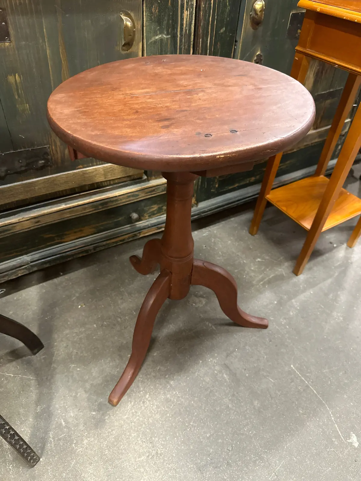 Cherry Tiger Maple Pedestal Side Table 1