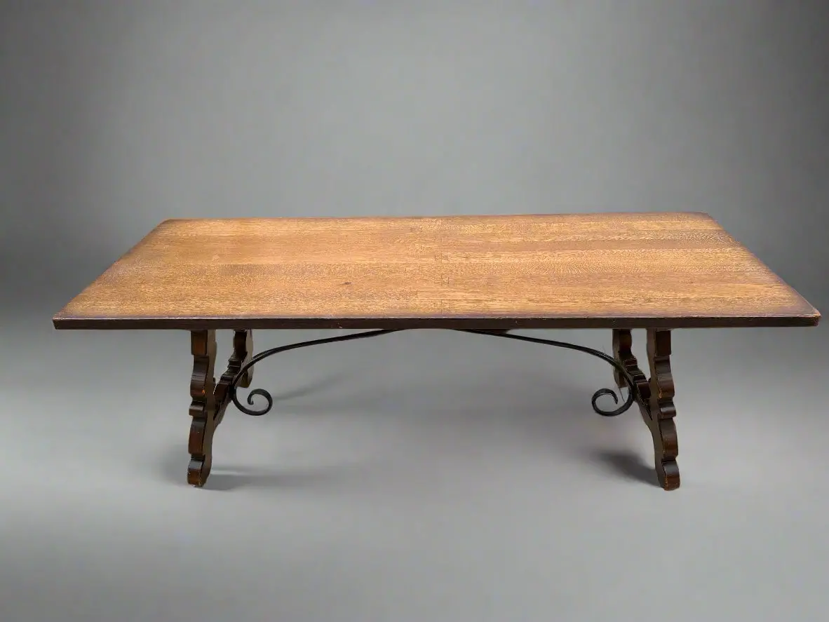 Spanish Baroque Iron Stretcher Table 1