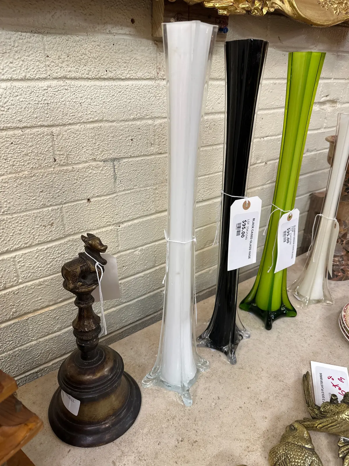 White Cased Glass Vase 1