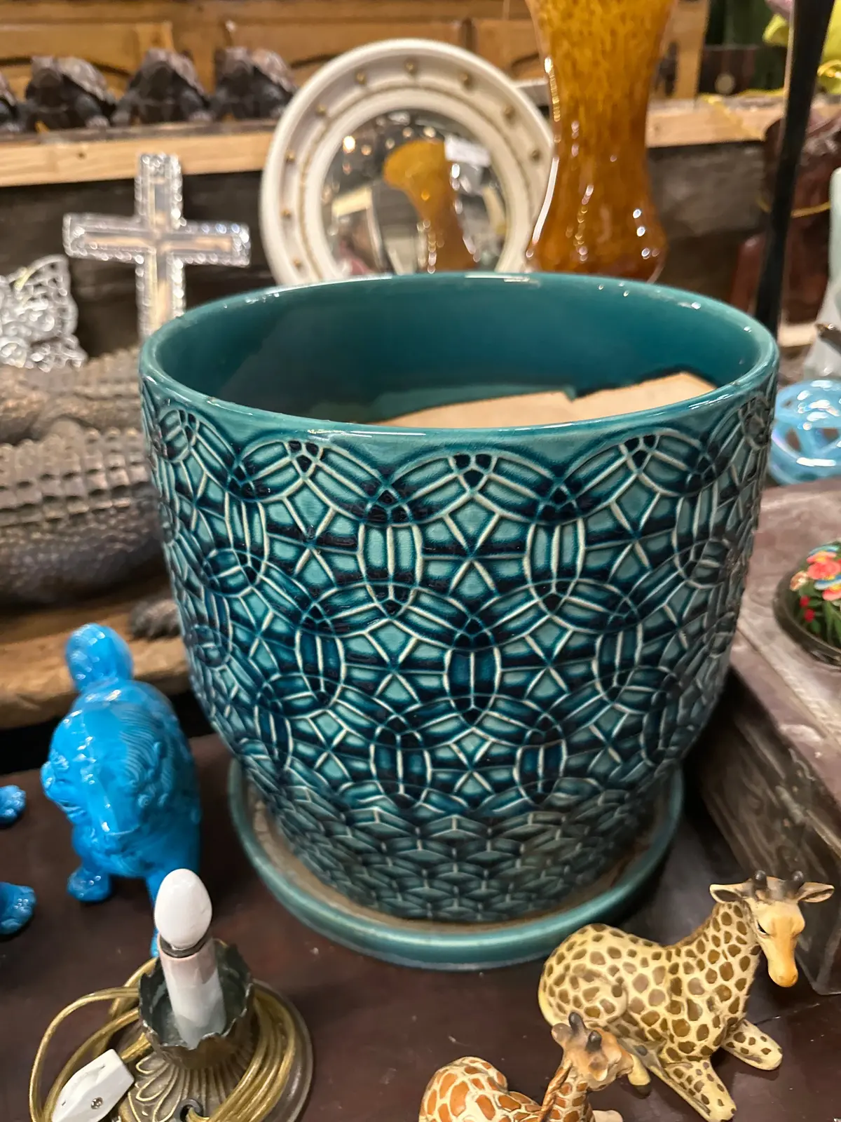 As Found Dark Turquoise Jardiniere 1