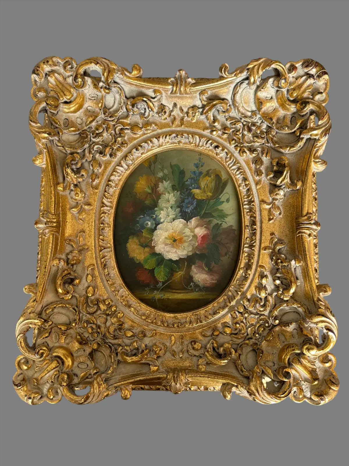 Ornately Framed Small Floral Still Life 1