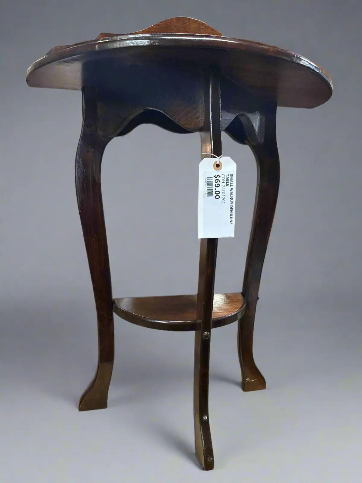 Small Walnut Demilune Table 1