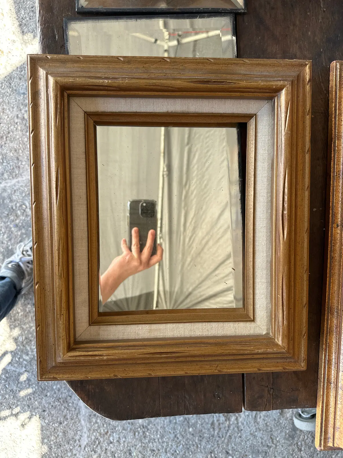 Small Gold Mexican Frame With Linen Filet 1