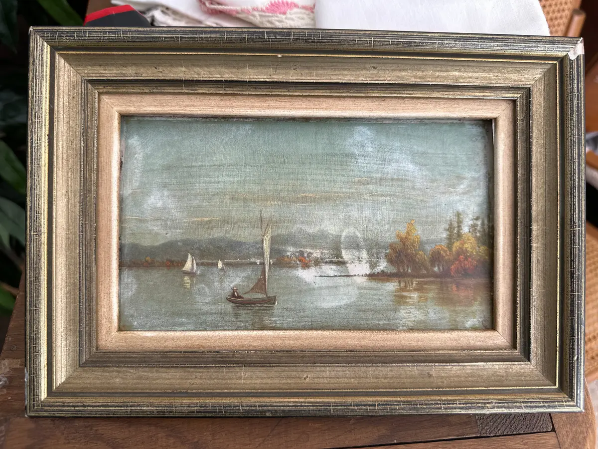 Small Oil Painting Of Sailboats 1