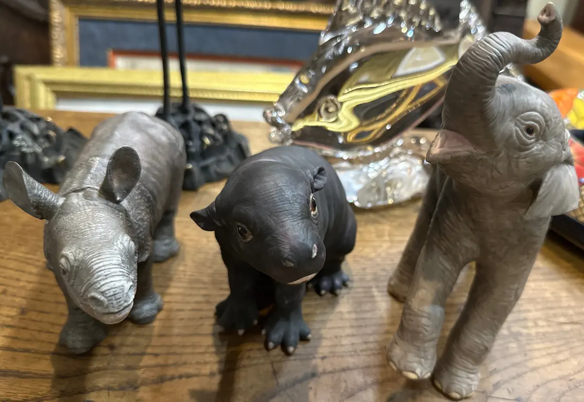 3 Piece Set Of Porcelain Lennox Zoo Animals 1