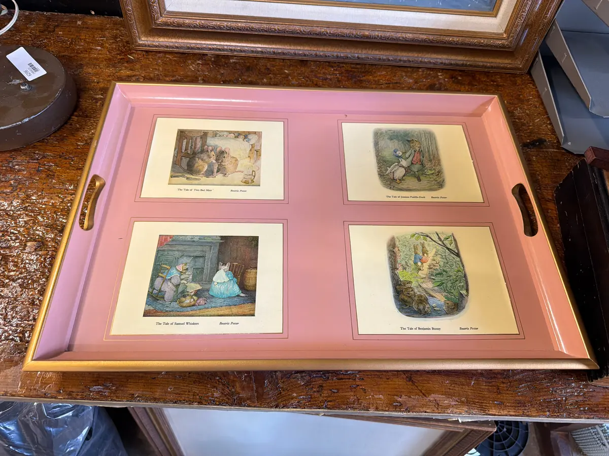Beatriz Potter Pink English Wood Tray 1