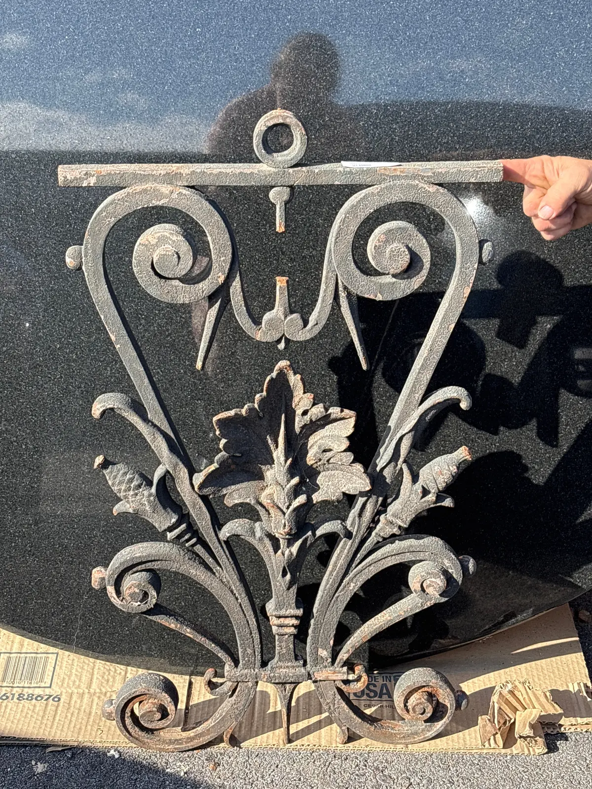 Scrolled Heavy Cast Iron Panel With Leaf 1