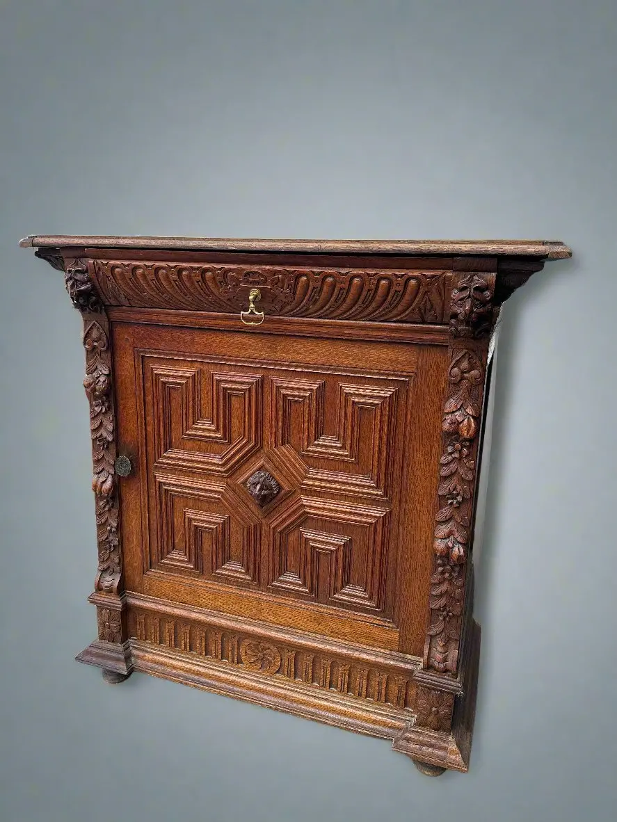Mechilin Carved Oak Cabinet 1