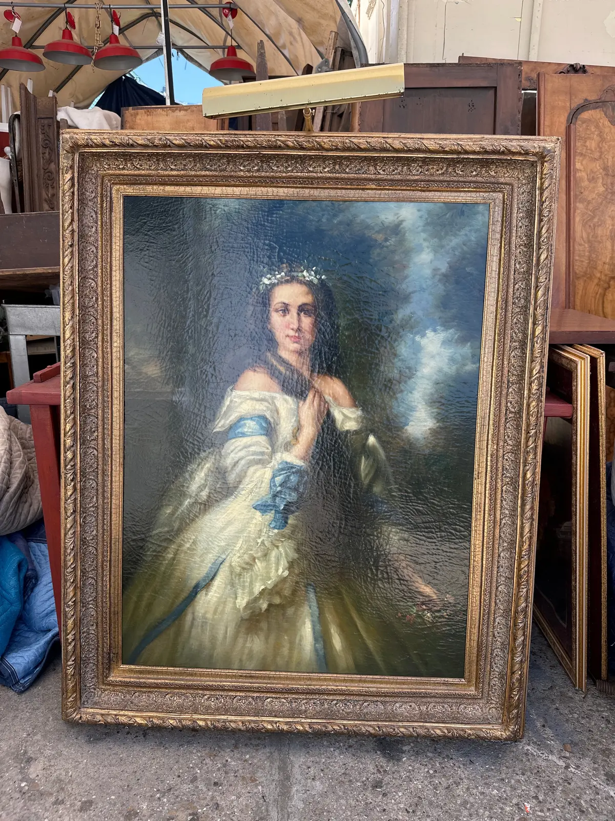 Newer Oil Painting Portrait Of An 18Th Century Aristocratic Lady 1