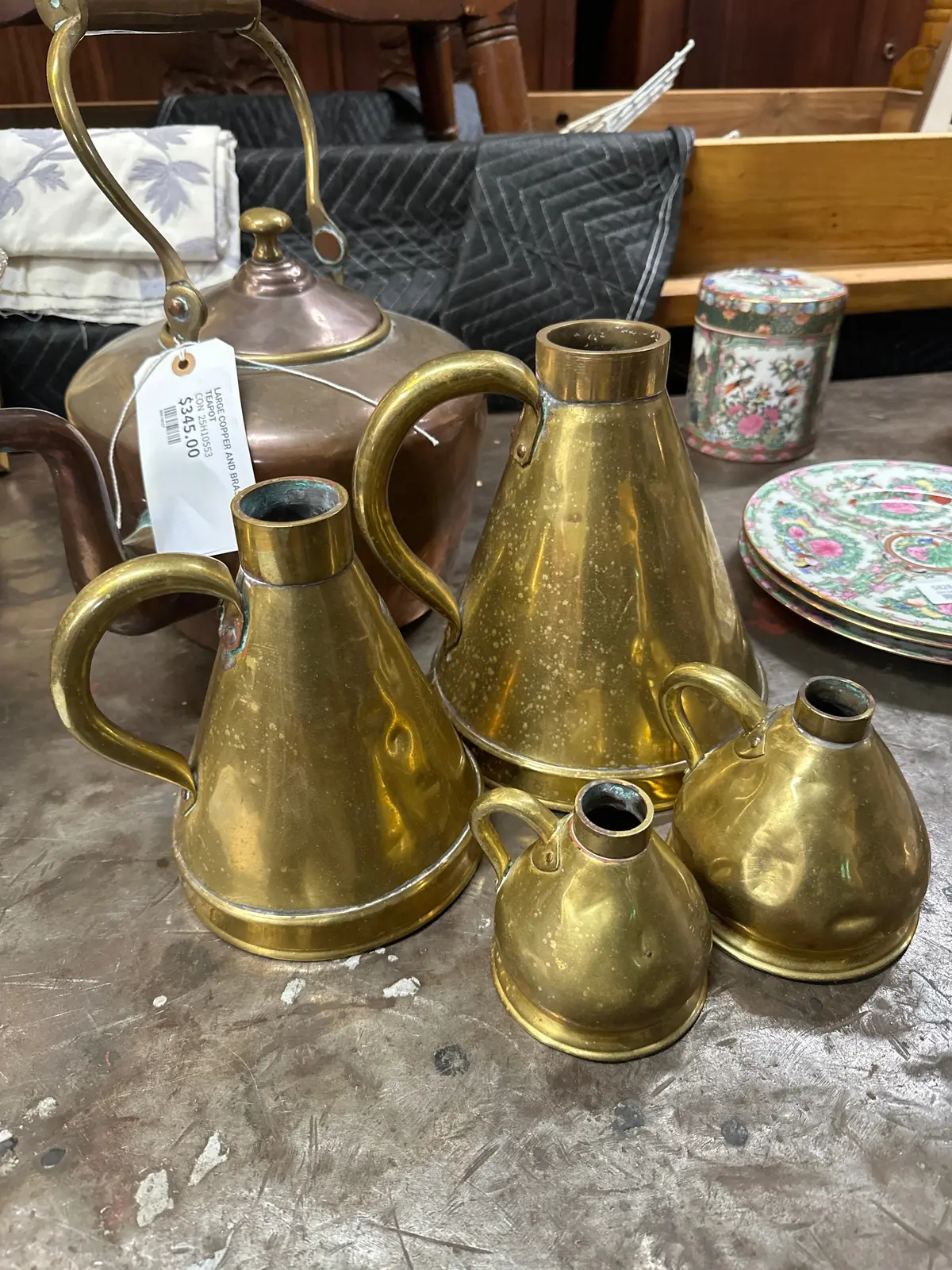 Set Of 4 Graduated Brass Measures 1