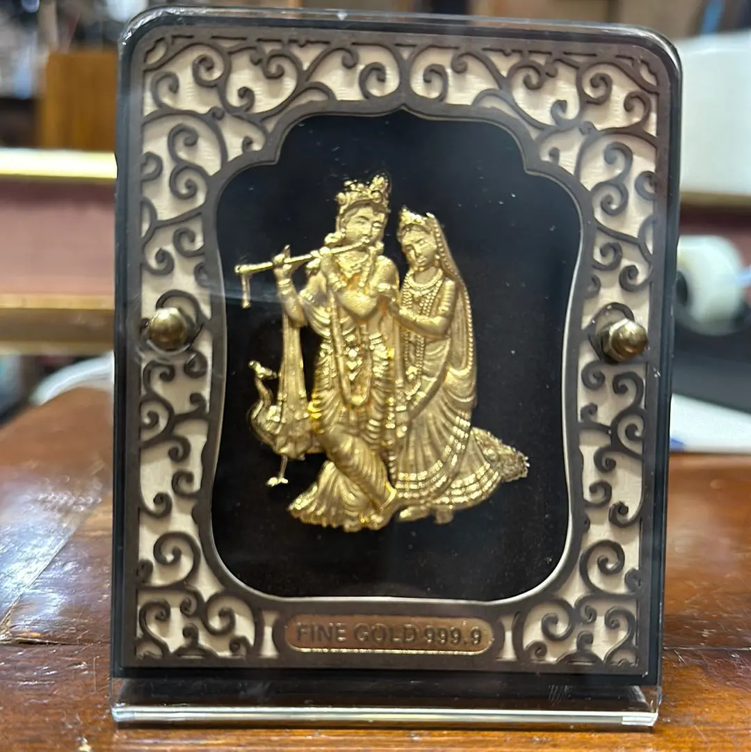Small Indian Plaque 24K Gold Plated 1