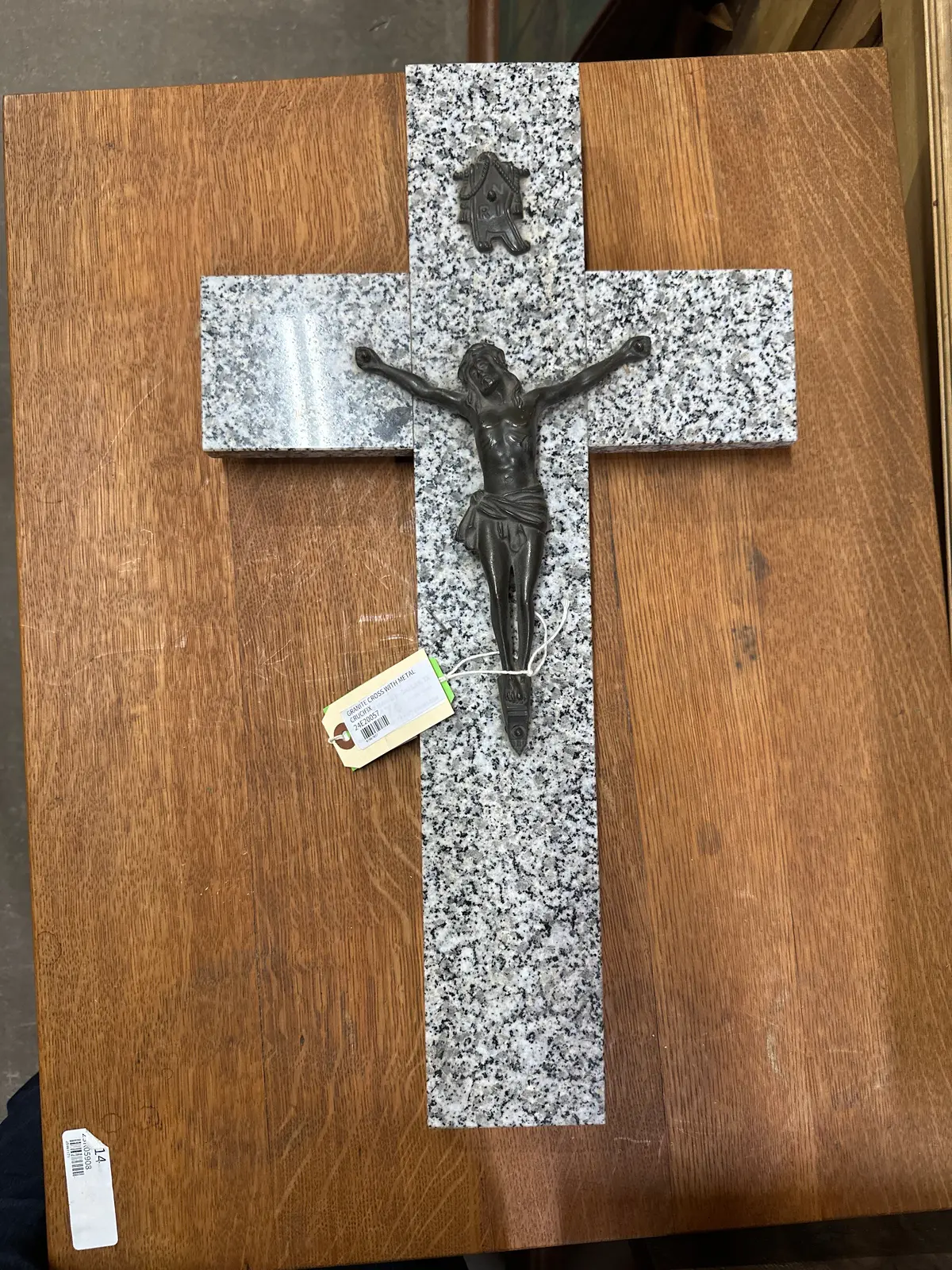 Granite Cross With Metal Crucifix 1