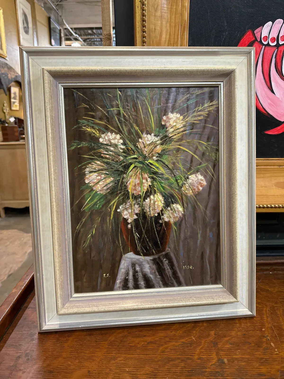 Small Floral Painting With Gray Field 1