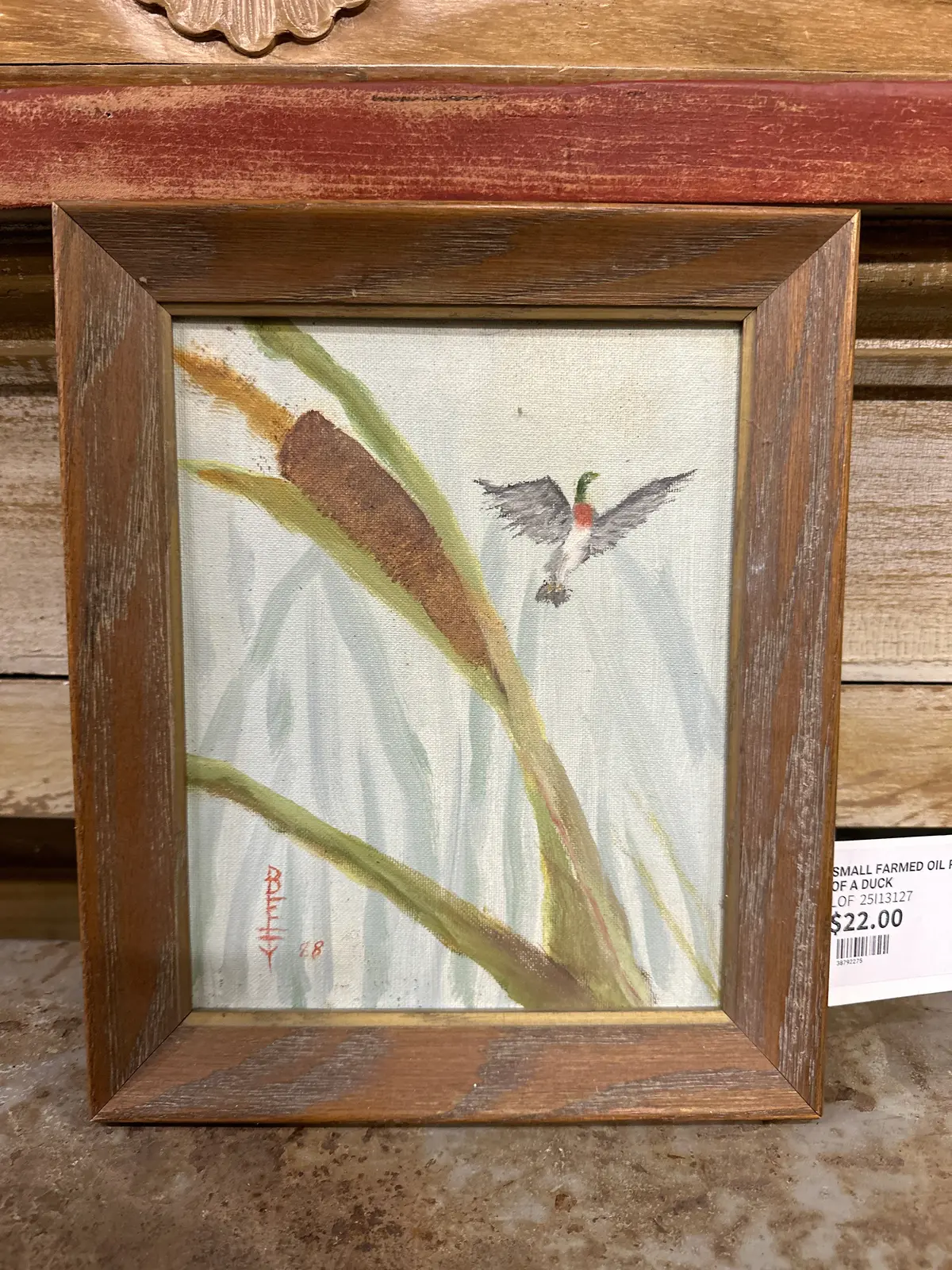 Small Farmed Oil Painting Of A Duck 1