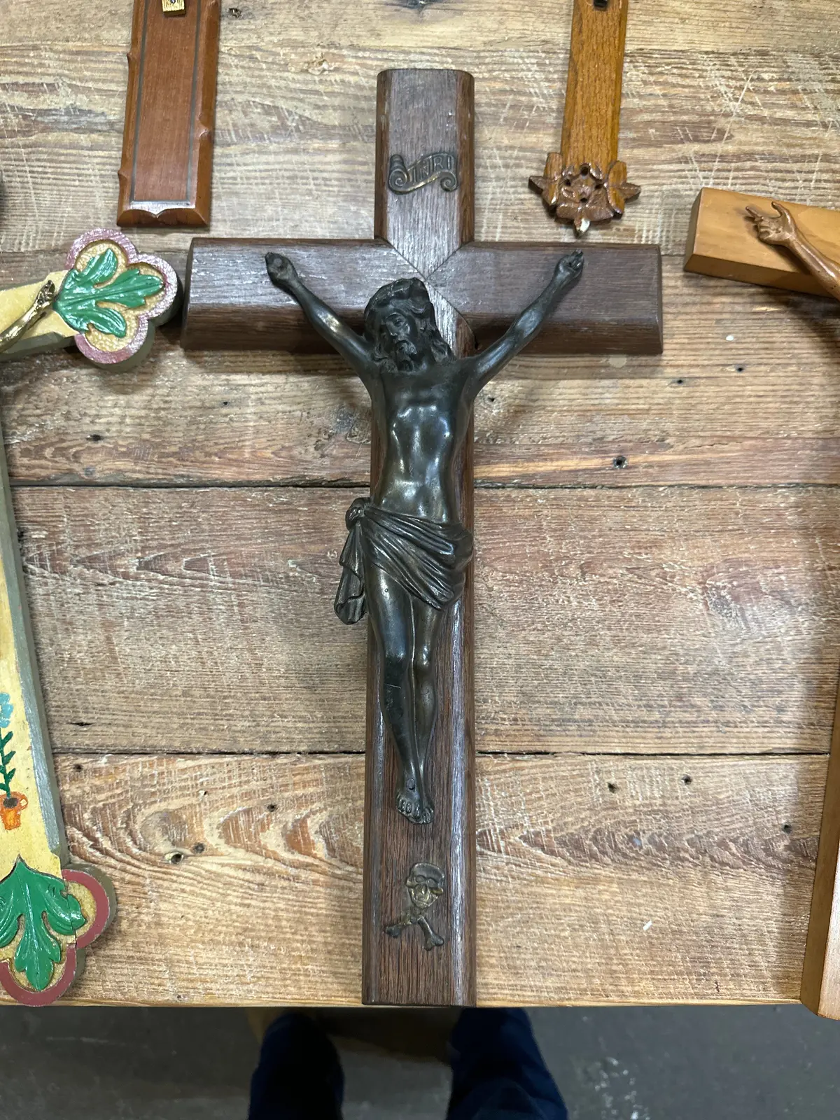 Large Rustic Wood Crucifix 1