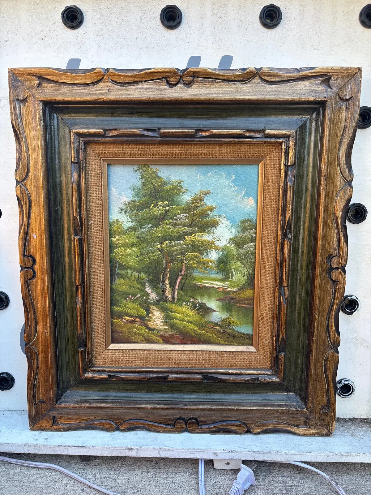 Small Wood Framed Colorful Landscape Signed J. Herezfeld 1