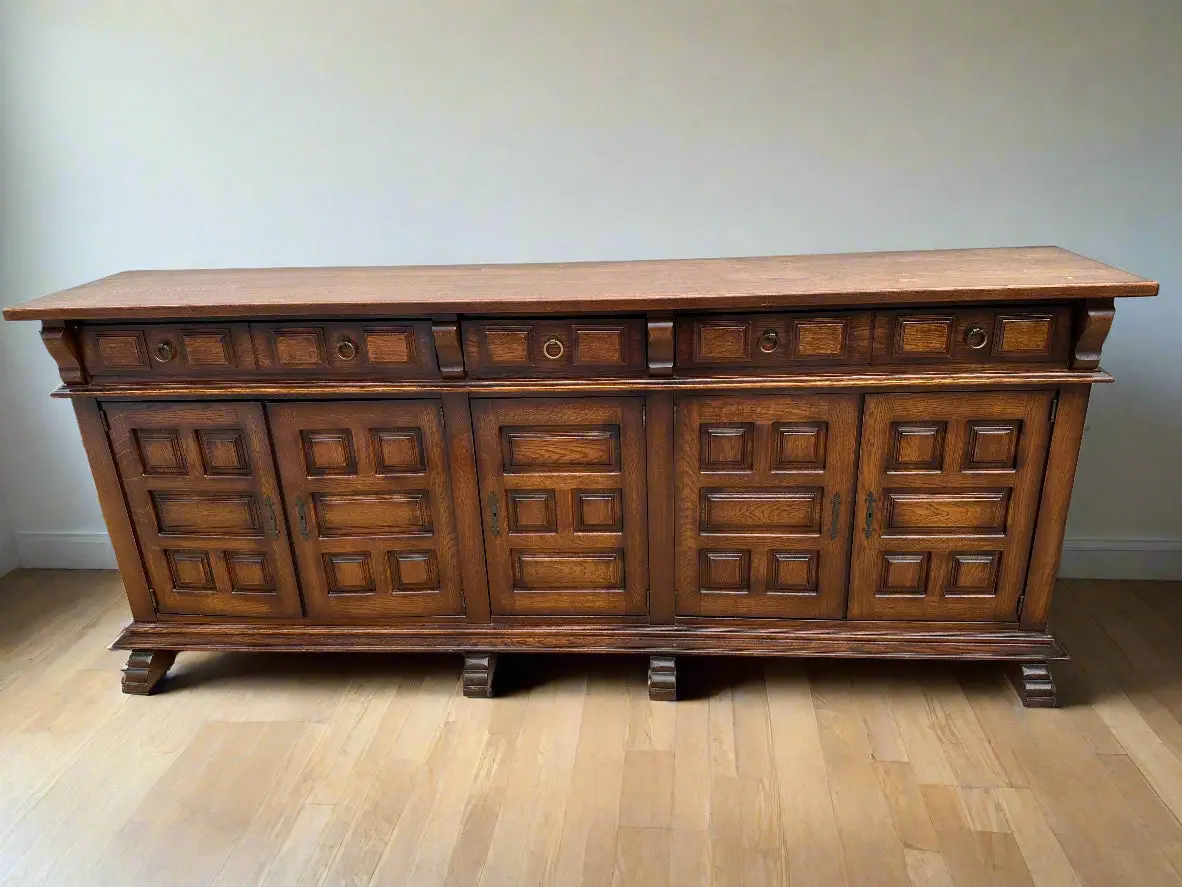 Oak Spanish Baroque Sideboard 1
