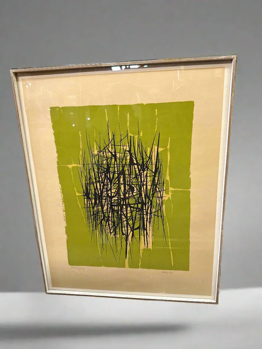 Green And Black Artist Proof Mid Century Paul Maxwell Framed Print 1