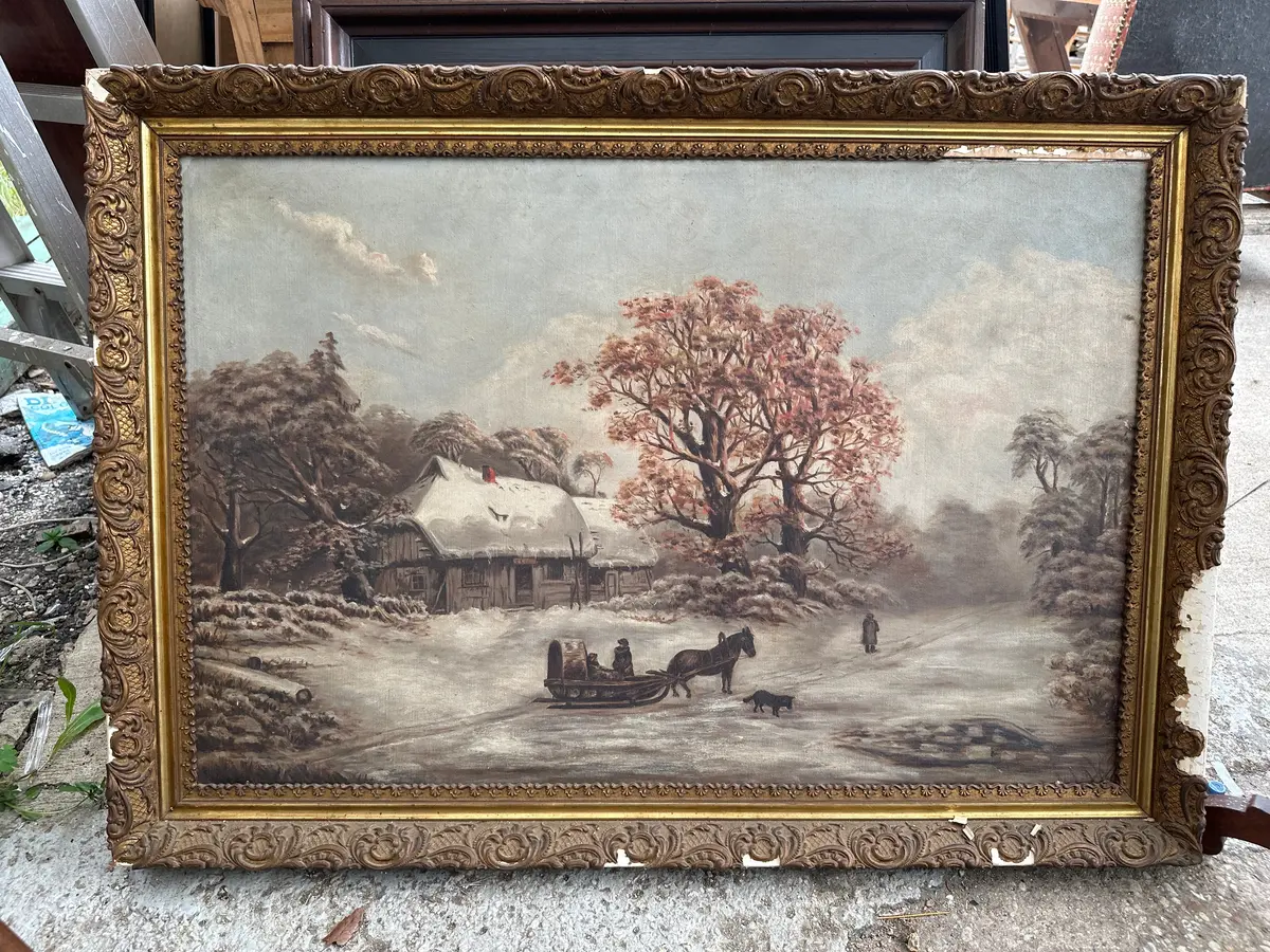 Oil On Canvas Large Winter Painting 1