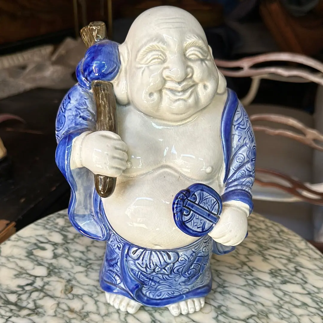 Blue And White Happy Buddha 1