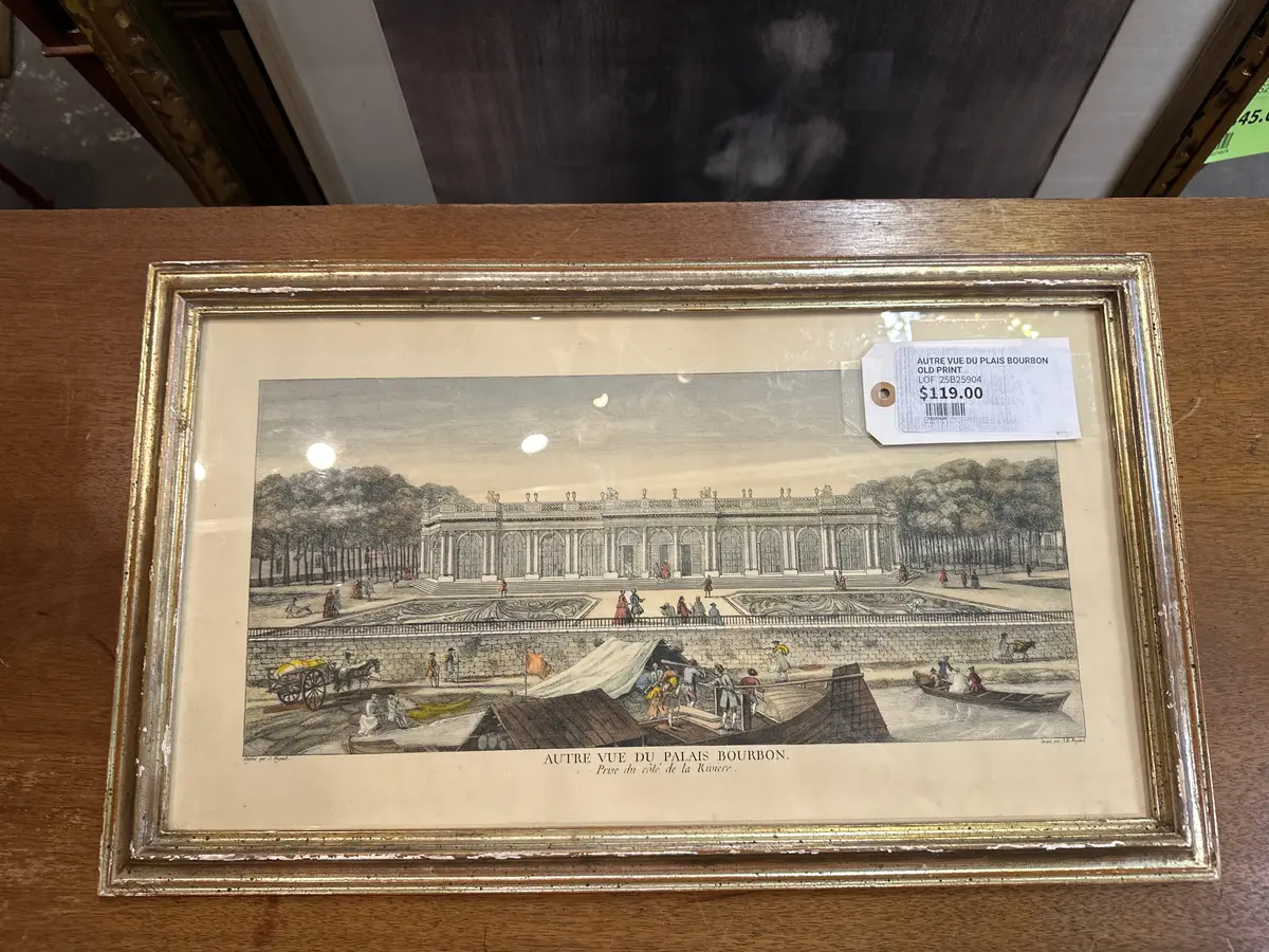 Autre Vue Du Plais Bourbon Old Print 1