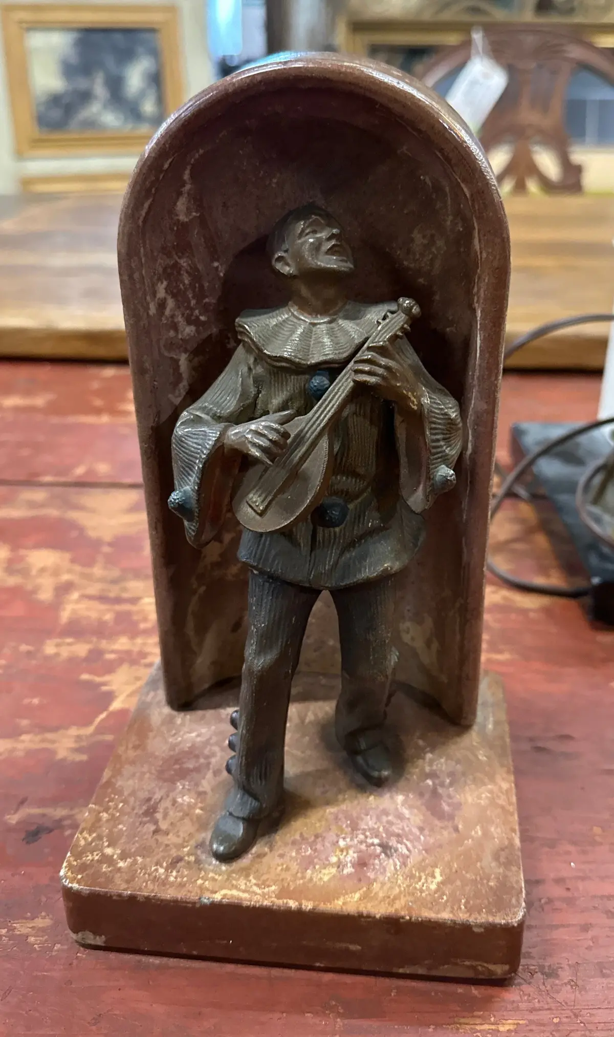 Spelter And Marble Minstrel Single Bookend 1