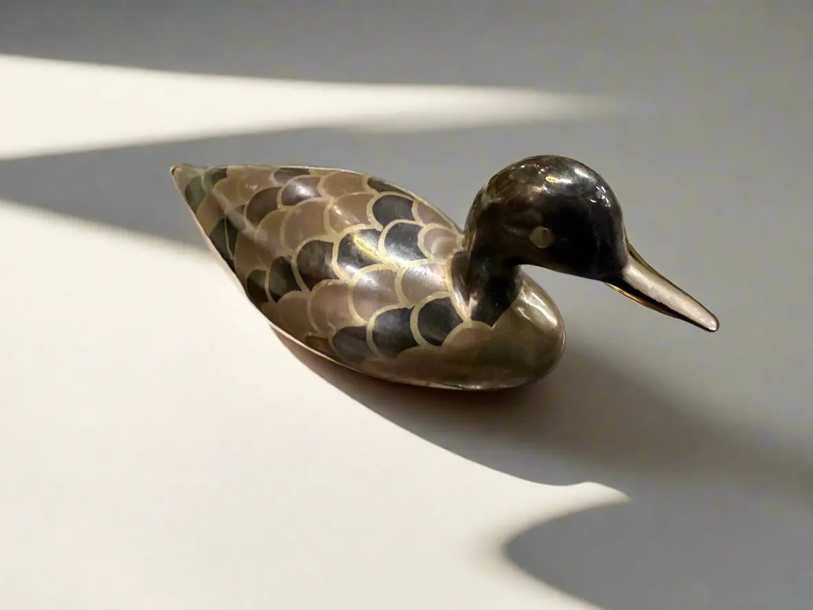 Mid Century Modern Solid Brass Duck 1
