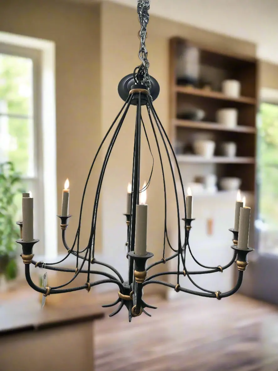 8 Light Wire Iron Chandelier 1