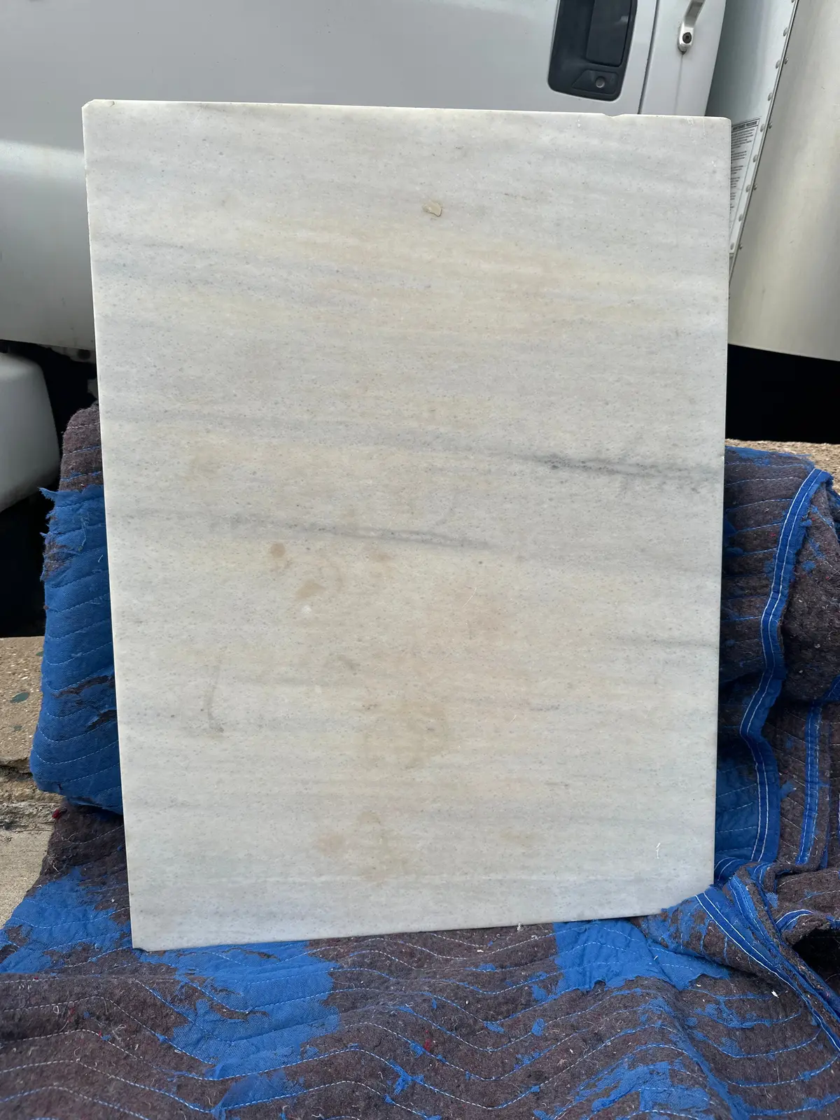 Thick Rectangular White Marble Top 1