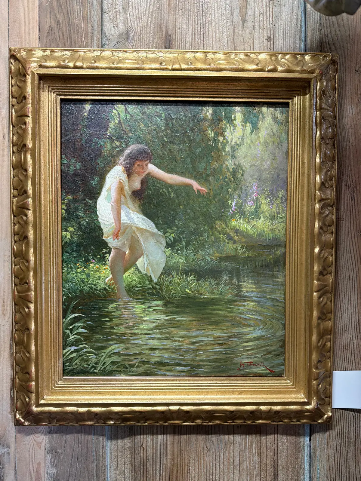Framed Semi Nude Oil Painting On Board Signed Joseph Tomanek  (1889-1974) 1
