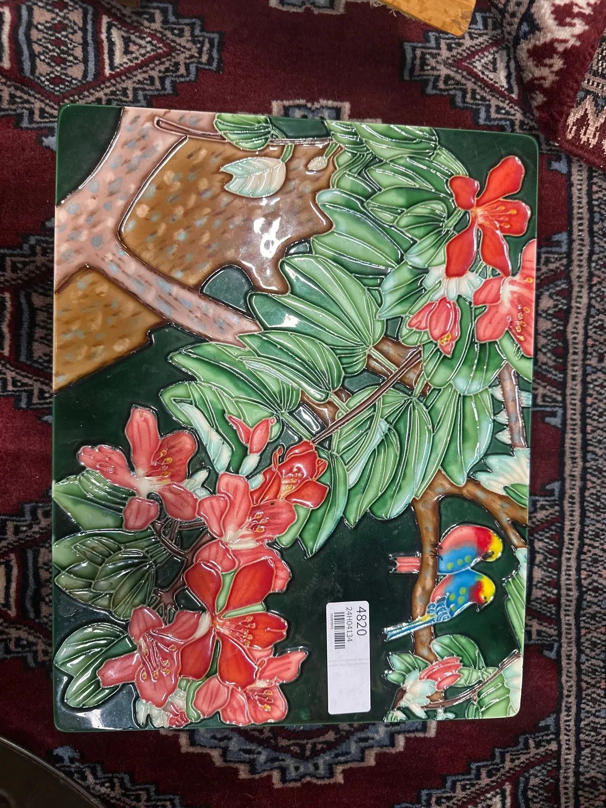 Tropical Birds And Flowers Tile Art 1