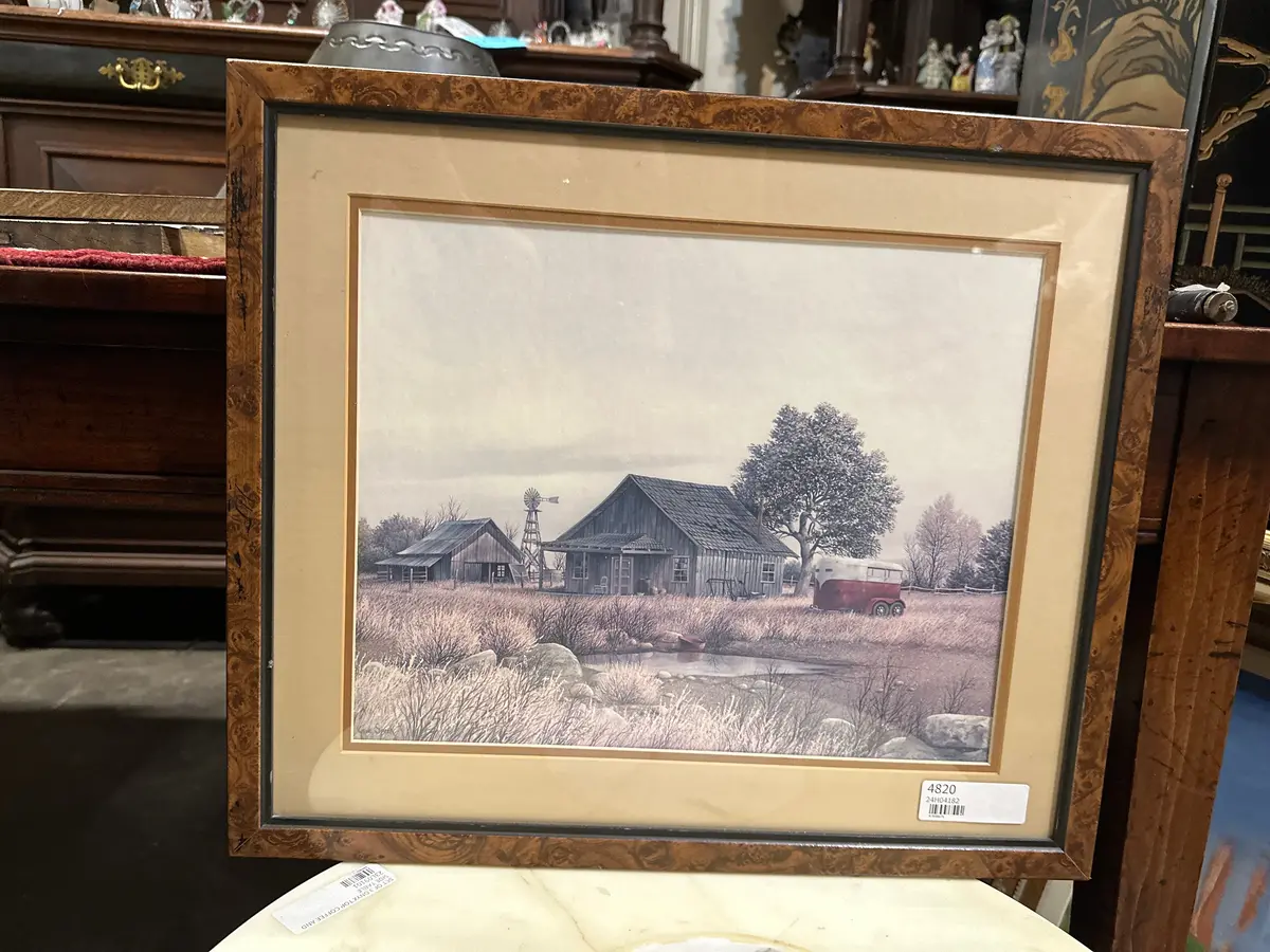 Barn Print By Gene Speck With Burled Frame 1