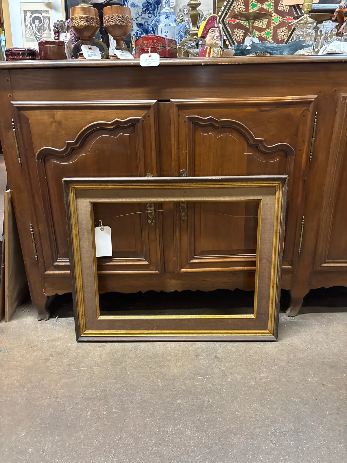 Brown And Gold Wood Frame With Tan Matte - As Found 1