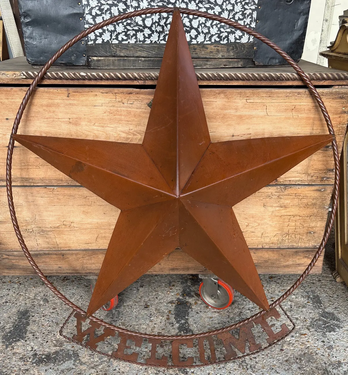 Large Tin Texas Welcome Star 1