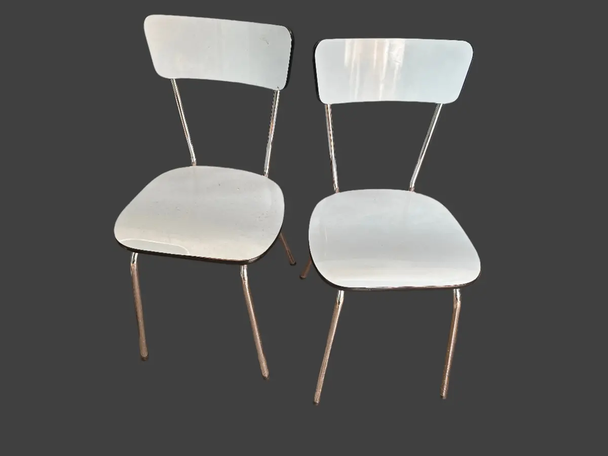 Pair Of Formica Blue Chairs 1