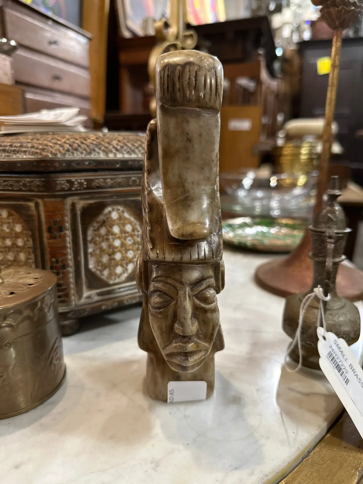 Small Carved Stone Head As Found 1