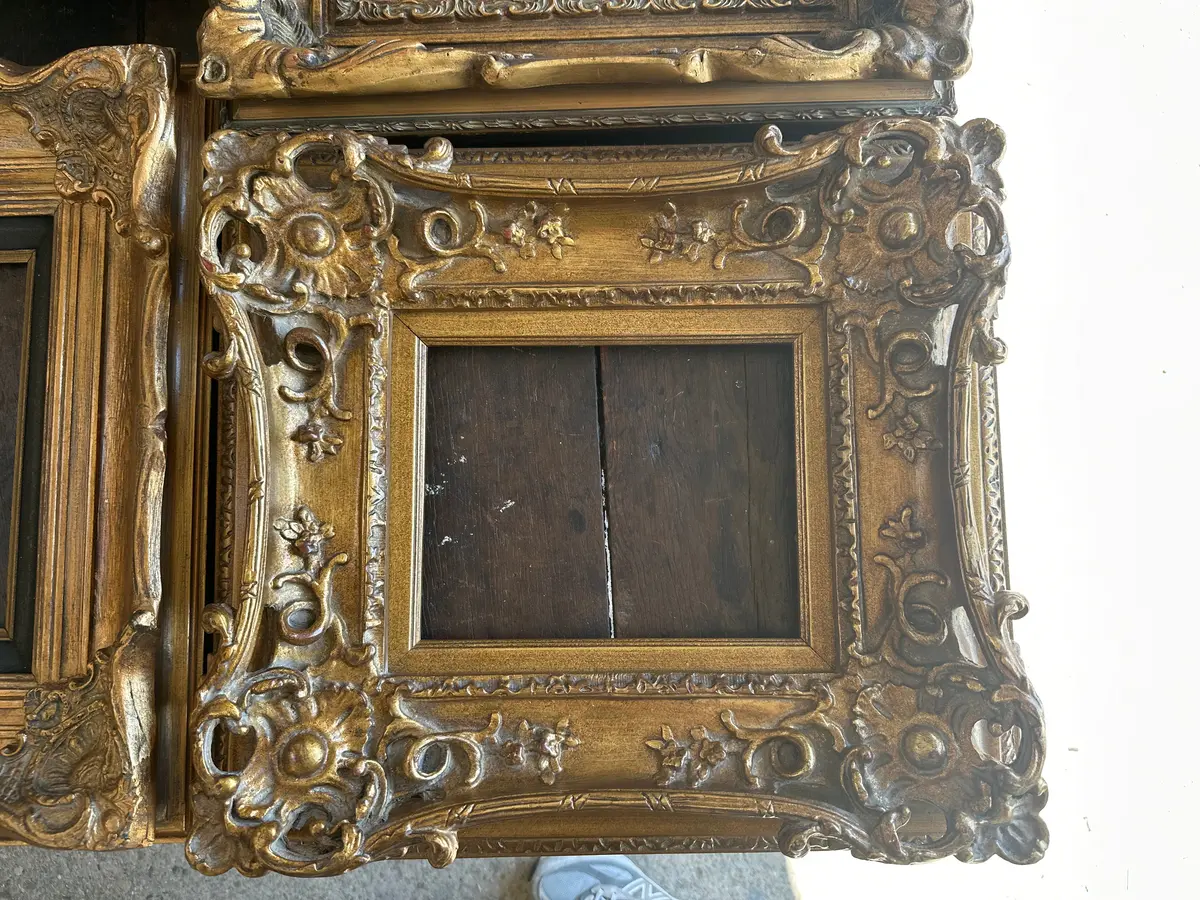 Very Ornate Small Heavy Pierced Design Gold Frame 1