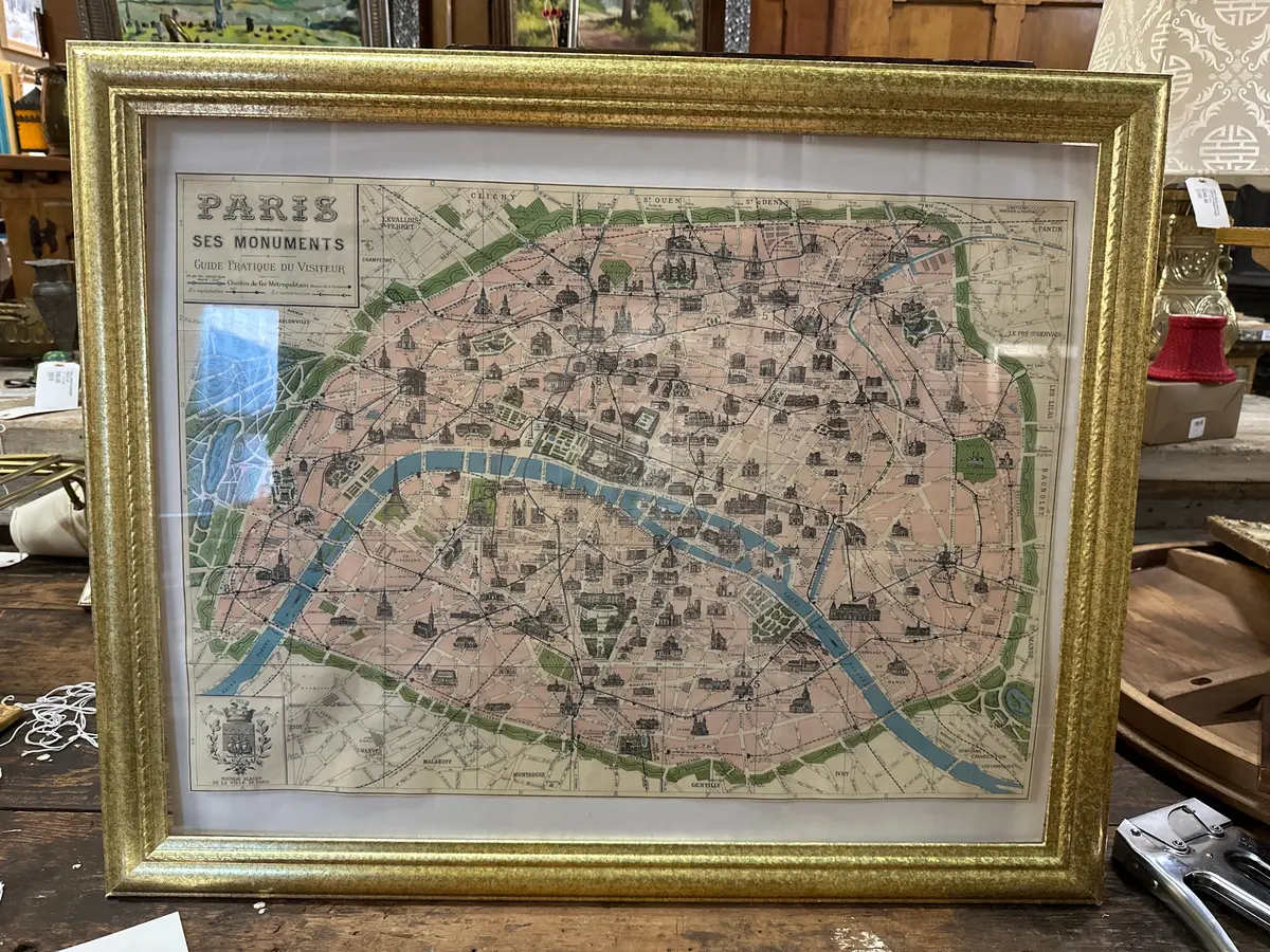Paris Street Map Framed 1