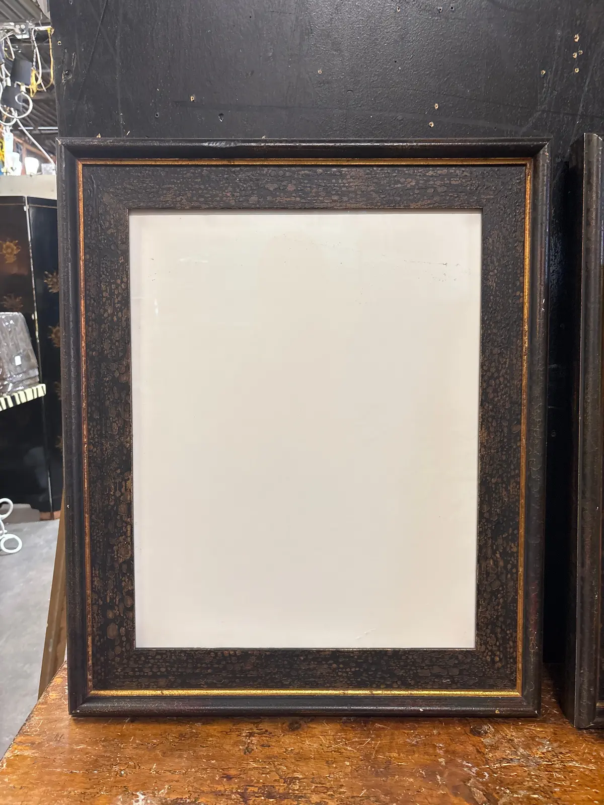 Vintage Dark Brown With Modeled Gold Wood Frame 1