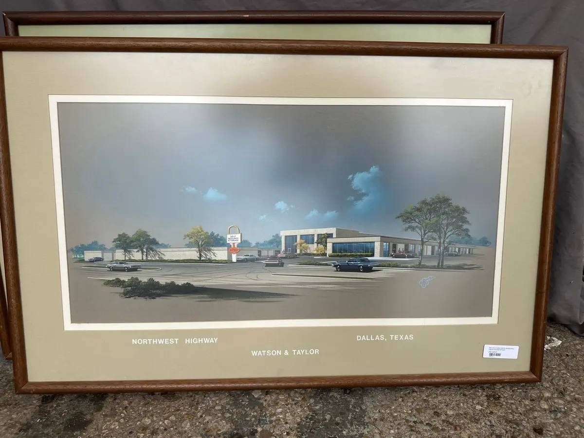 Architectural Pastel Rendering From The Midcentury 1
