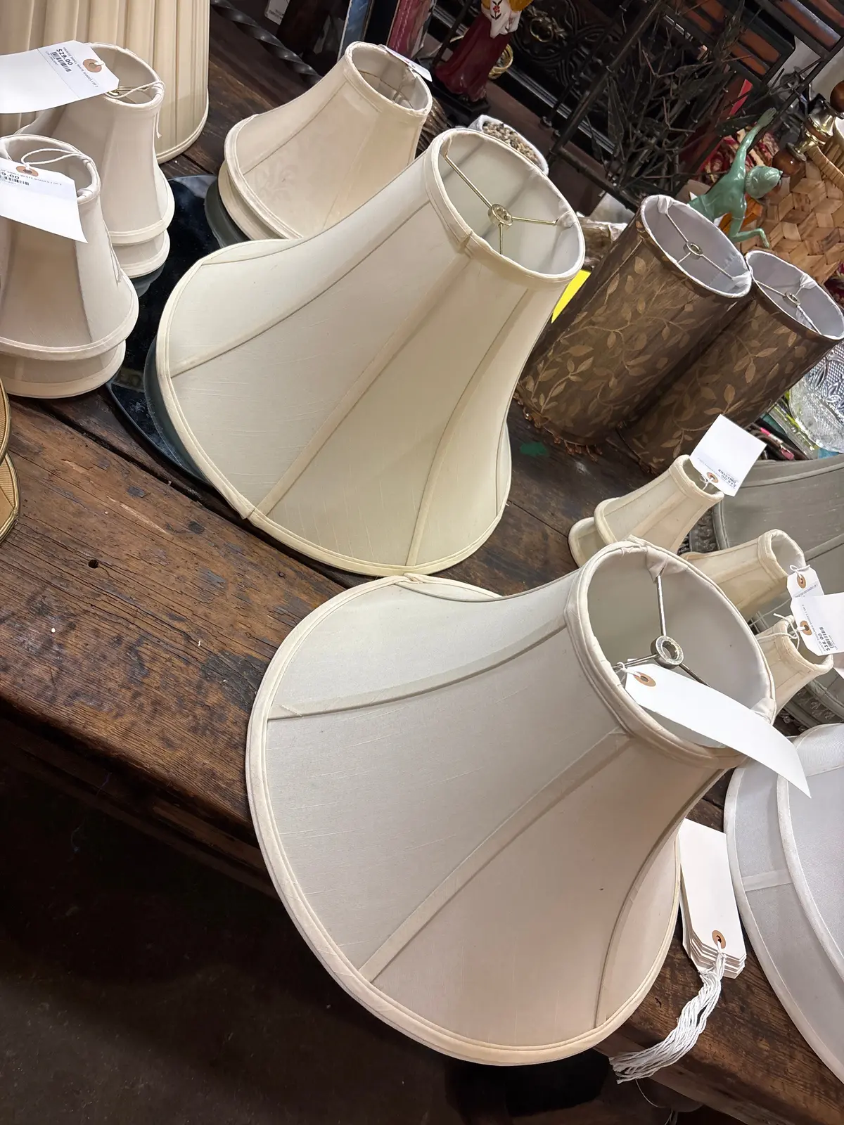 Pair Of Flared Ivory Shades 1