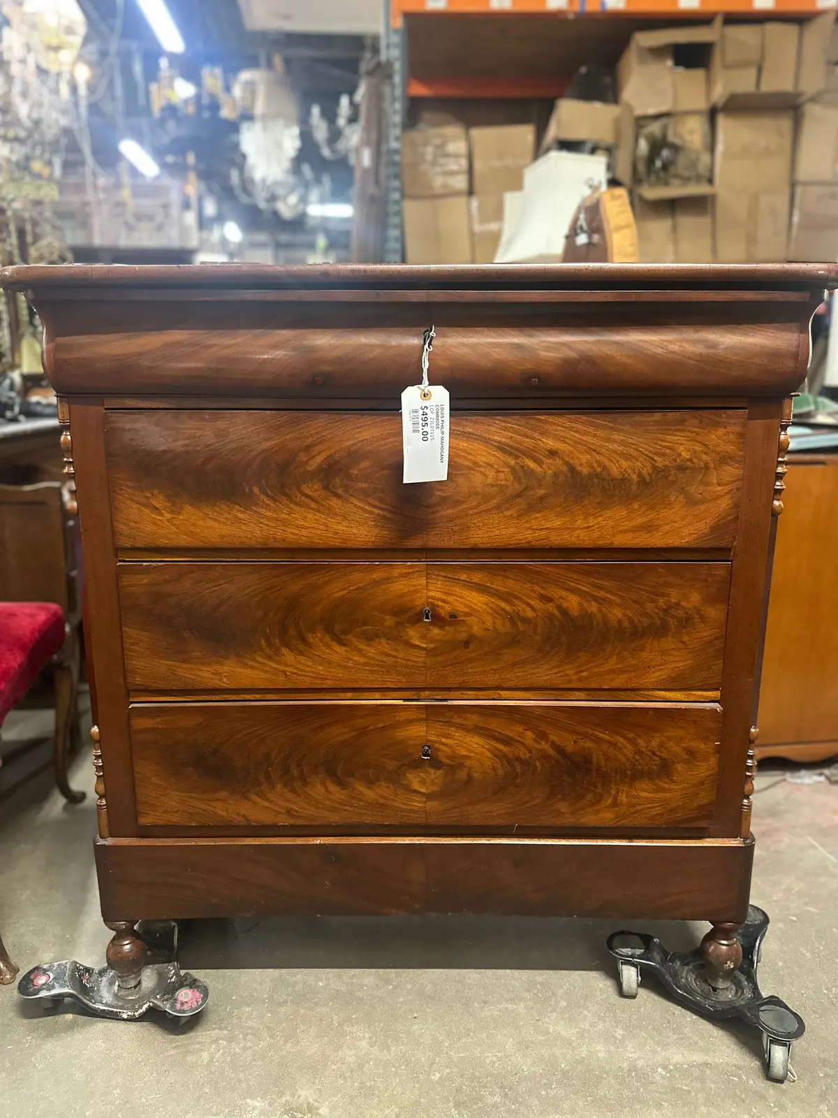 Louis Philip Mahogany Commode 1