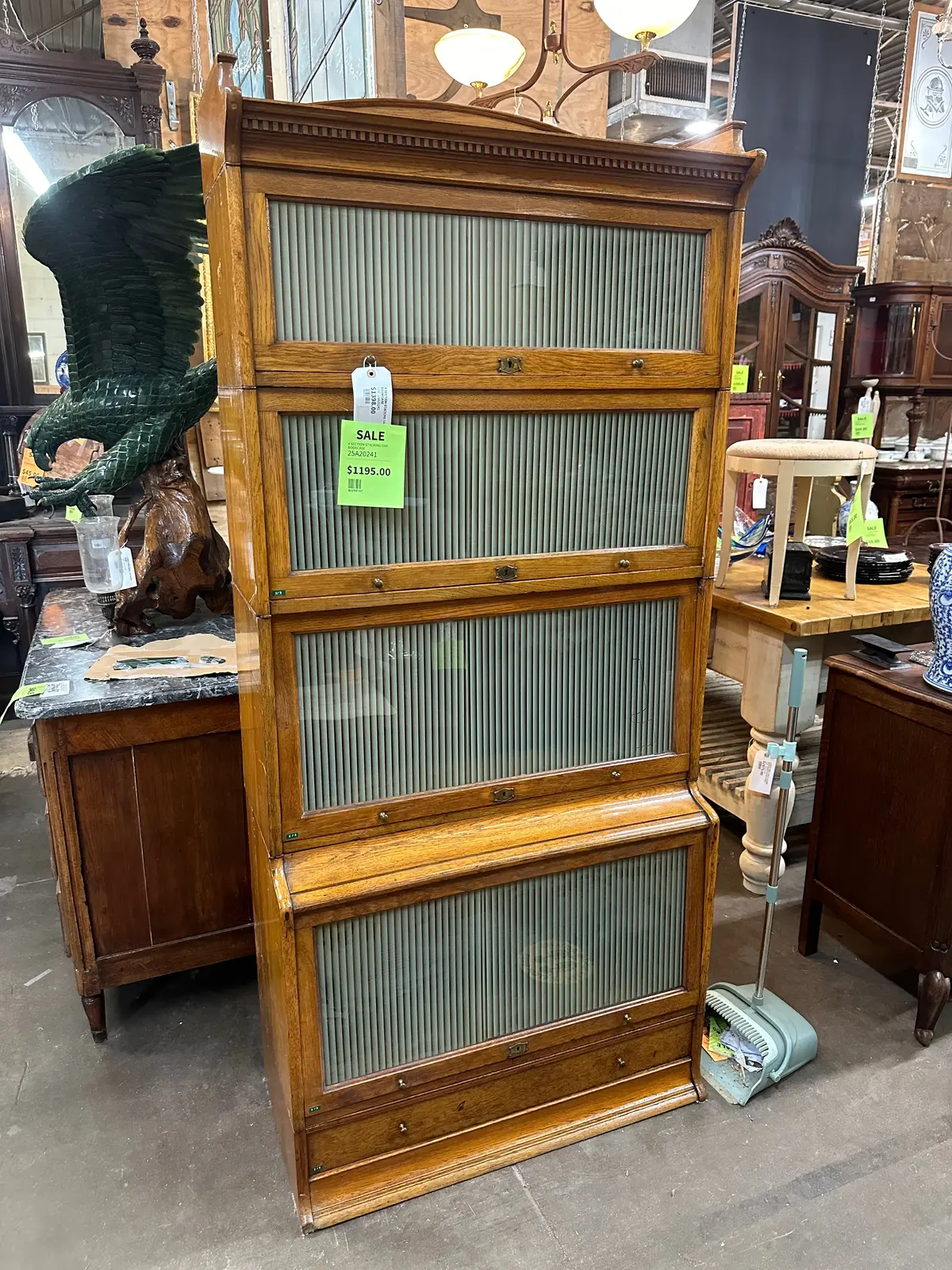 4 Section Stacking Oak Bookcase 1