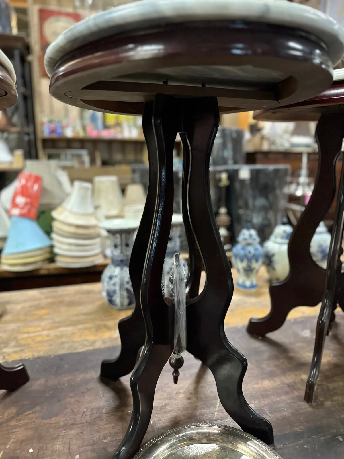 American Oval Marble Top Occasional Table 1