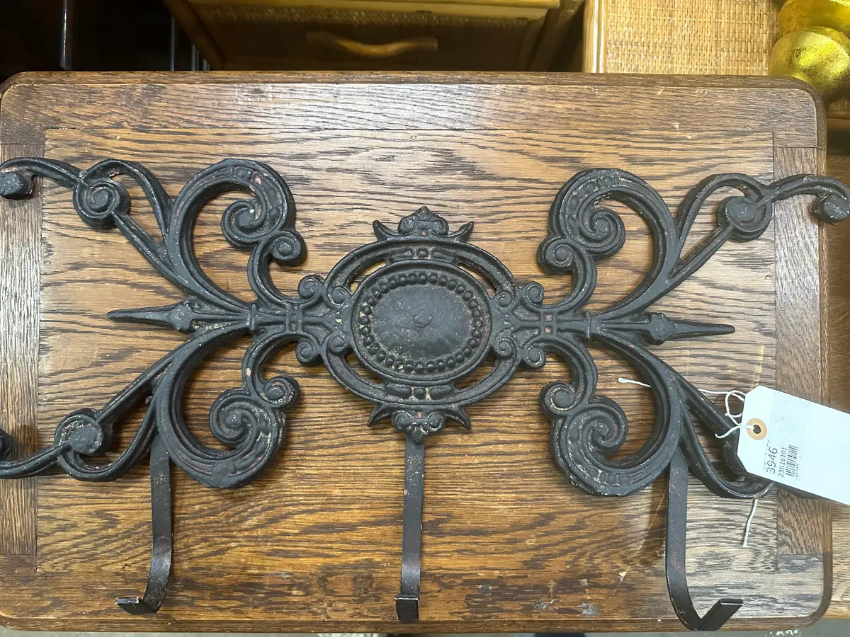 Large Black Metal Wall Coat Rack 1